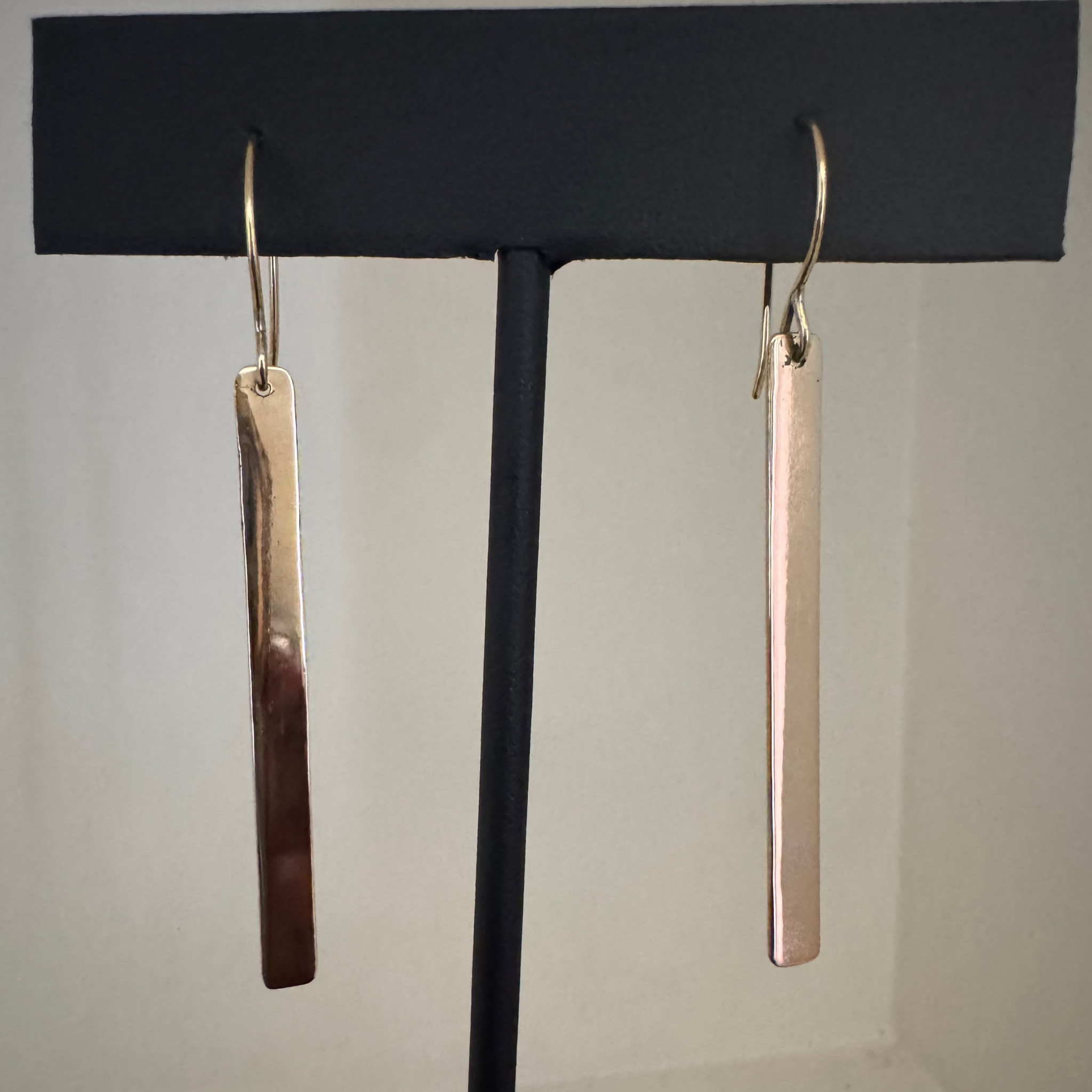 18k Rectangle Drop Earrings- 5.356